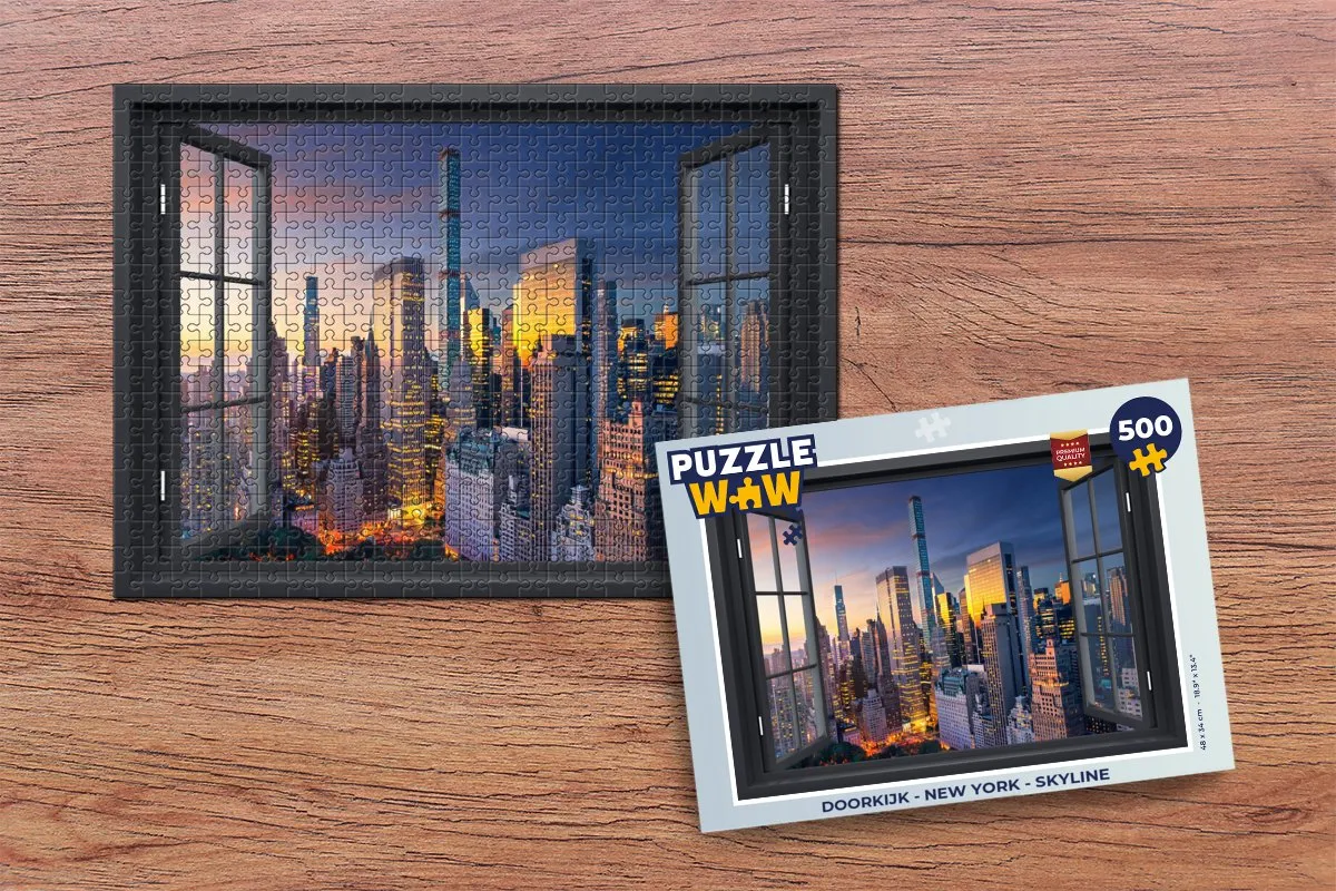 PuzzleWow New York Skyline Legpuzzel 500 Stuks - Multicolor