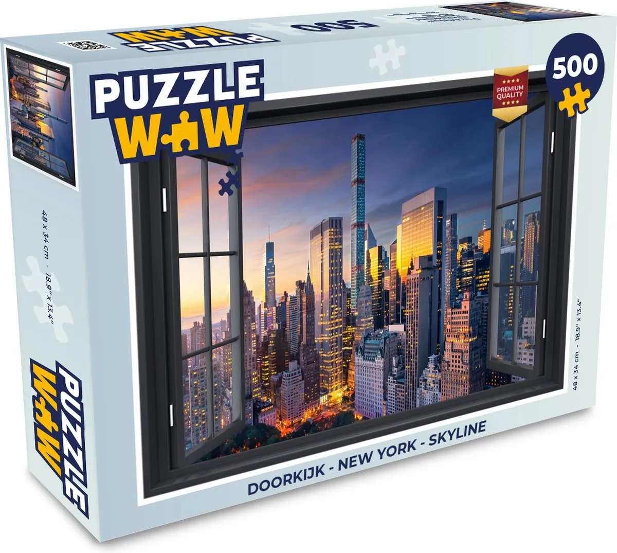 PuzzleWow New York Skyline Legpuzzel 500 Stuks - Multicolor