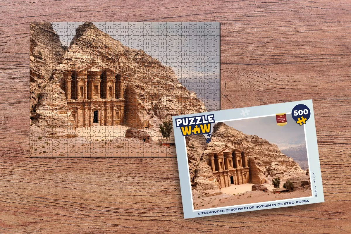 PuzzleWow Petra Gebouw in de Rotsen Legpuzzel 500 Stuks - Multicolor