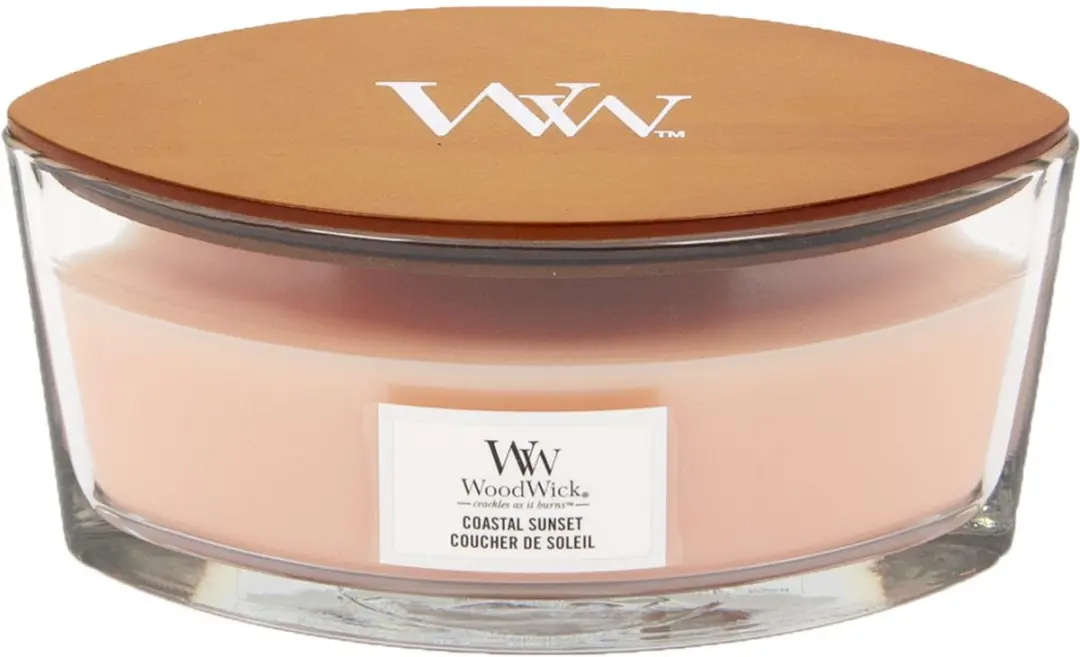 Woodwick Heartwick Flame Ellipse Geurkaars Coastal Sunset - 50 Branduren - afbeelding 2 van 6