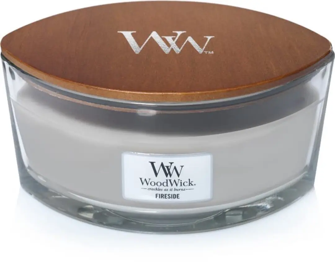 Woodwick Heartwick Flame Ellipse Geurkaars - 50 Branduren - Grijs - afbeelding 4 van 6