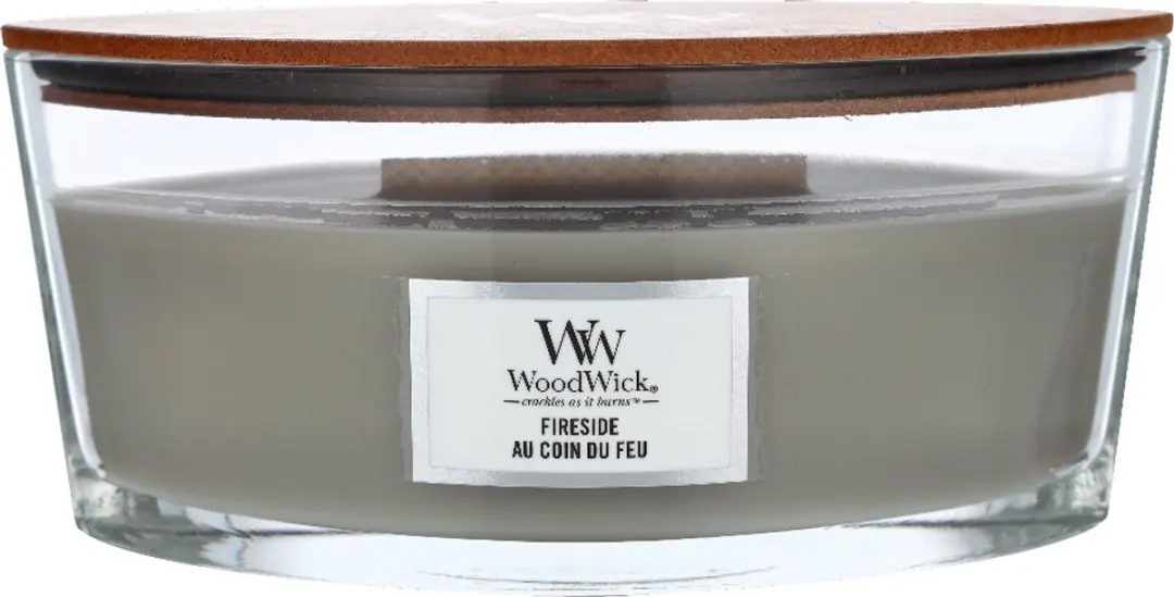 Woodwick Heartwick Flame Ellipse Geurkaars - 50 Branduren - Grijs - afbeelding 6 van 6