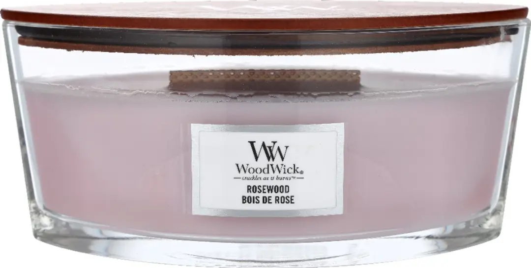 Woodwick Heartwick Flame Ellipse Geurkaars - Rosewood 50 uur - afbeelding 5 van 6