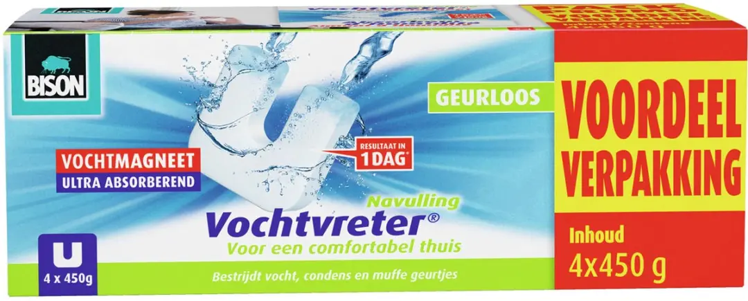 Bison Vochtvreter Magneet Navulling 4x450g