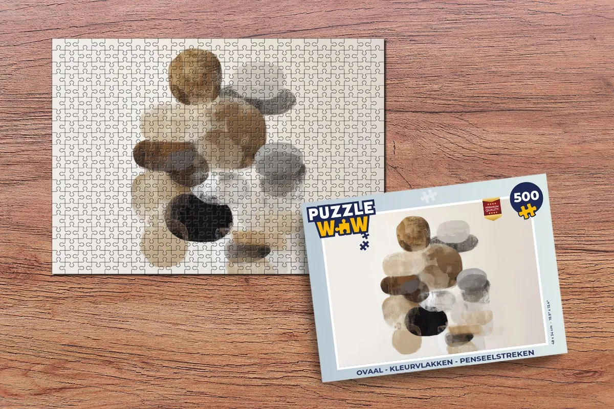 PuzzleWow Puzzel 500 Stuks - Kleurvlakken Penseelstreken