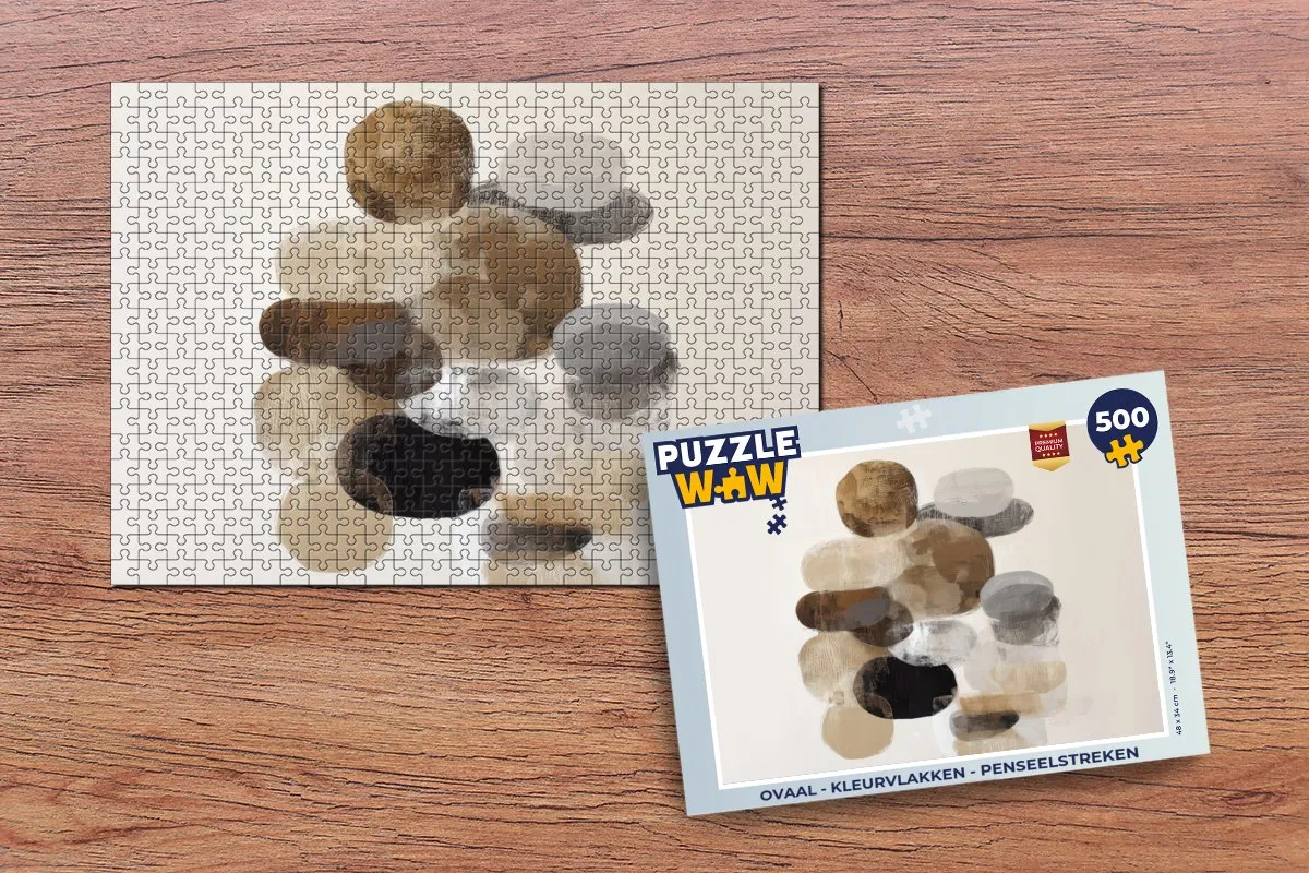 PuzzleWow Puzzel 500 Stuks - Kleurvlakken Penseelstreken