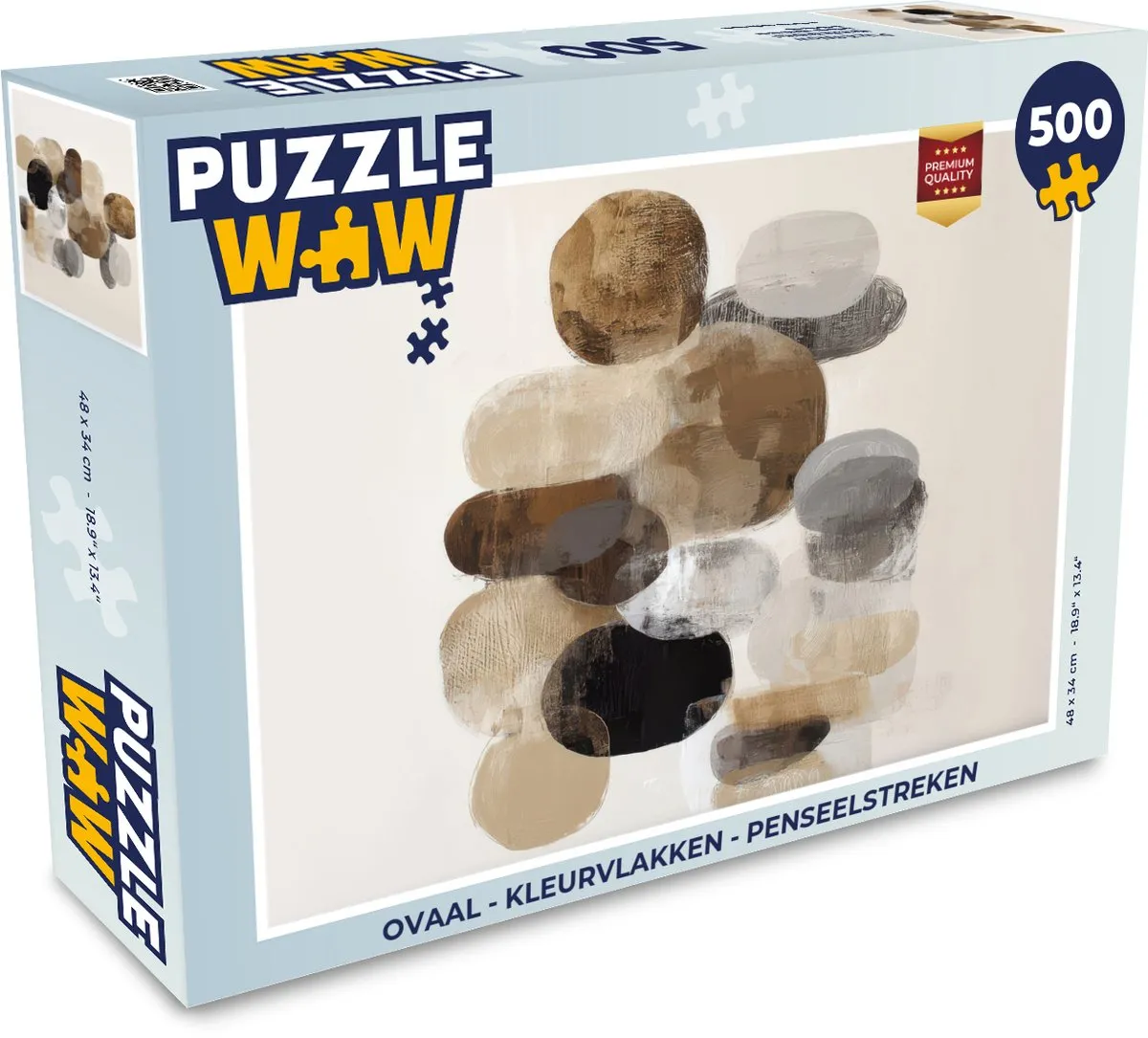 PuzzleWow Puzzel 500 Stuks - Kleurvlakken Penseelstreken