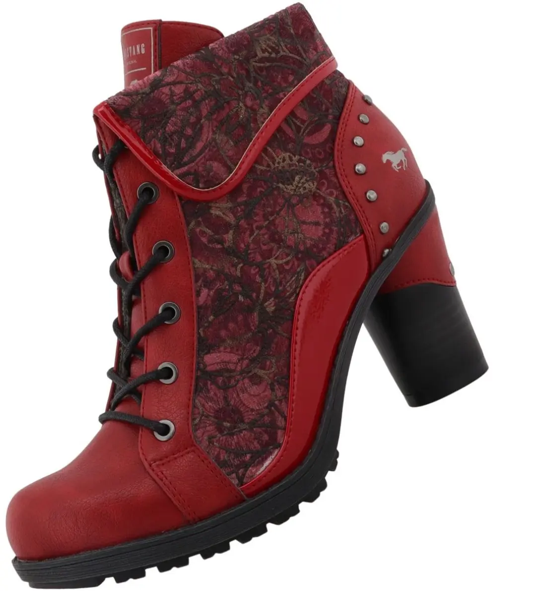 Mustang dames enkellaarsjes 15M0162011 rood