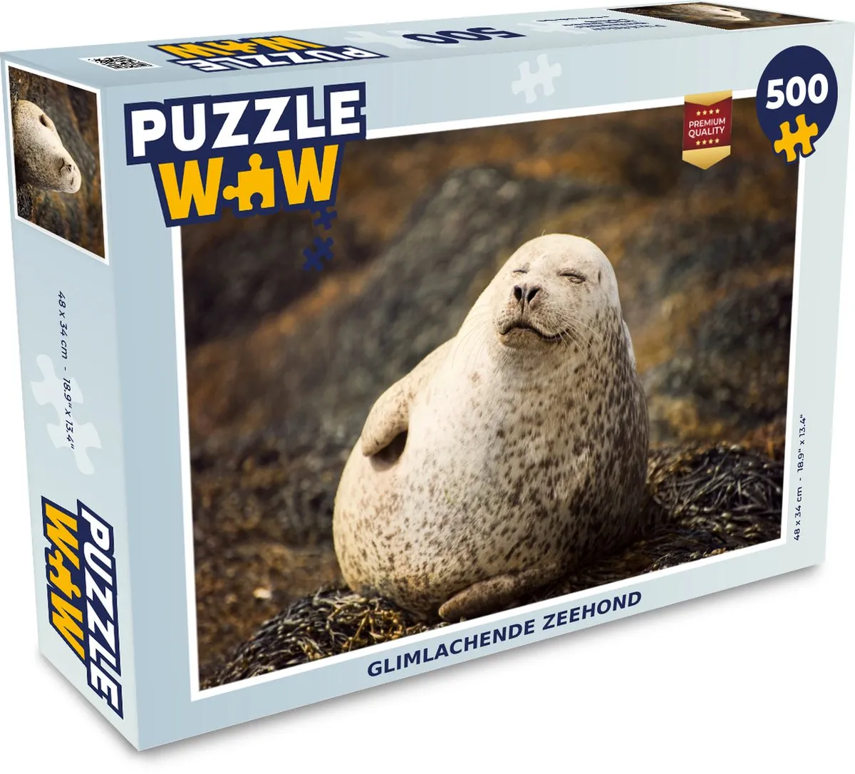 PuzzleWow Legpuzzel Glimlachende Zeehond 500 Stuks