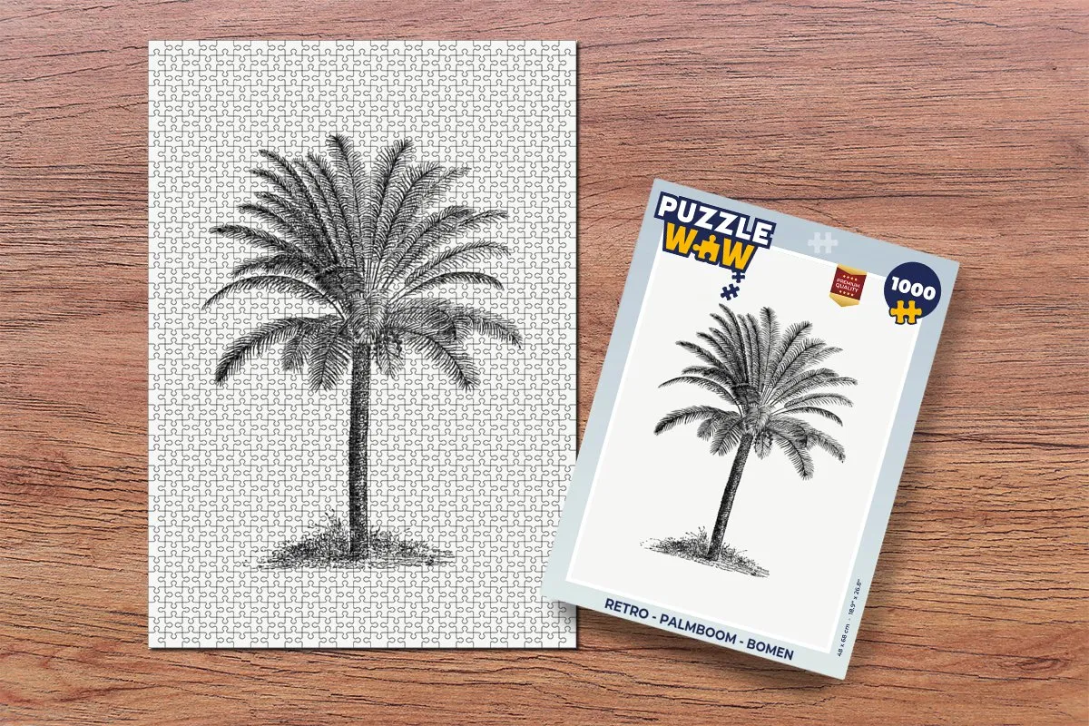 PuzzleWow Retro Palmboom Legpuzzel 1000 Stuks - Multicolor