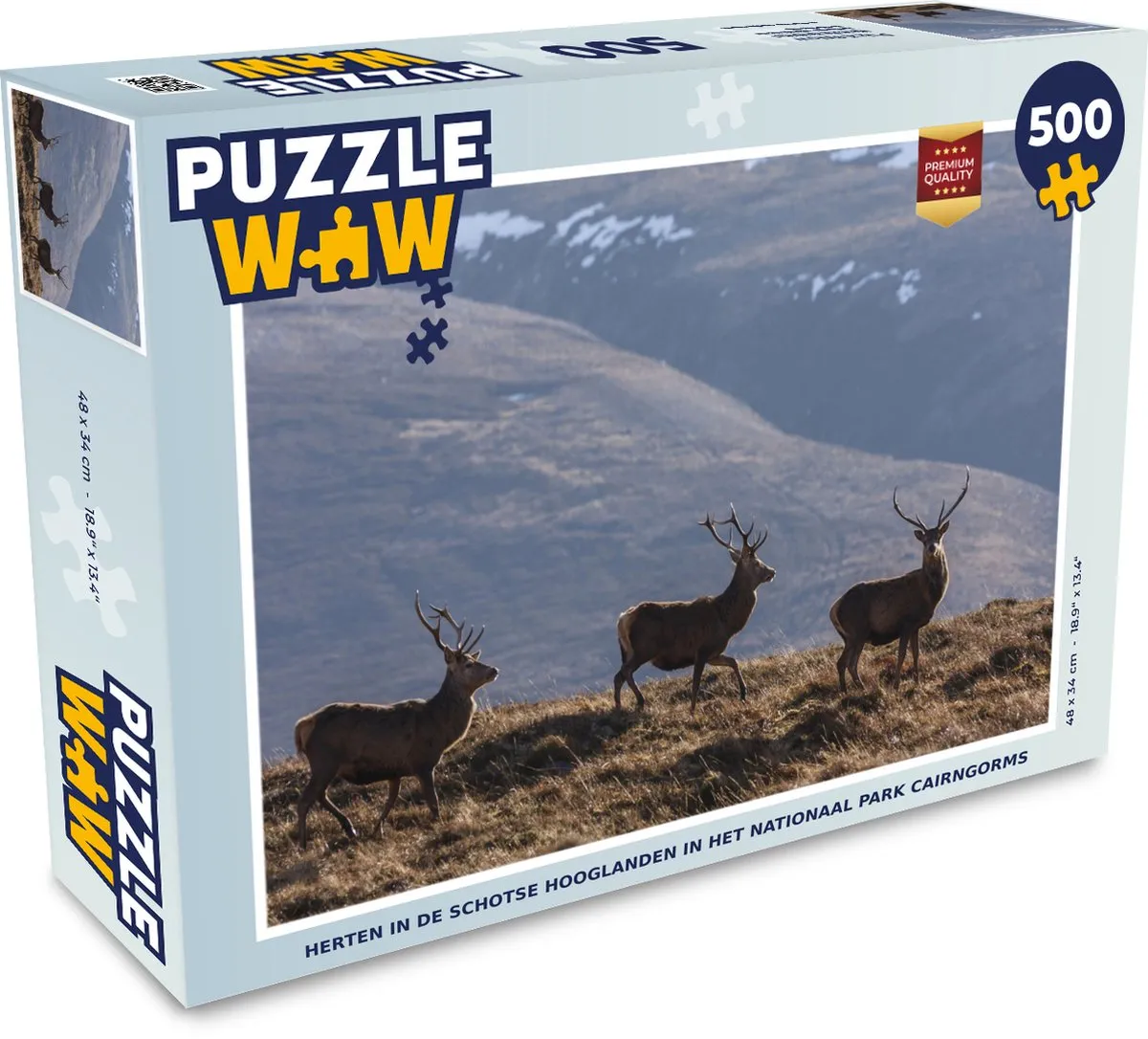 PuzzleWow Legpuzzel Herten Schotse Hooglanden 500 Stuks