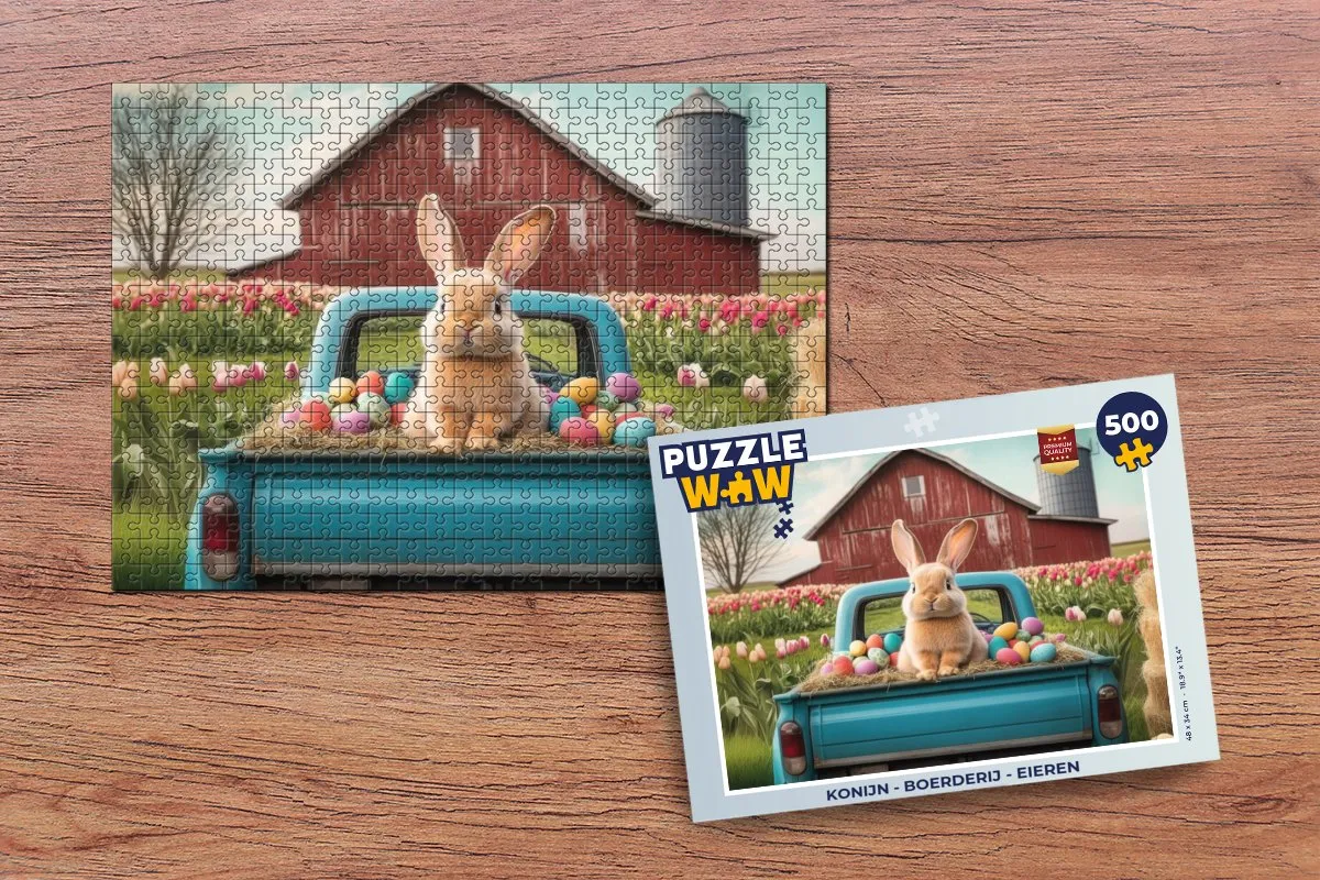 PuzzleWow Konijn Boerderij Legpuzzel 500 Stuks - 8721172701701