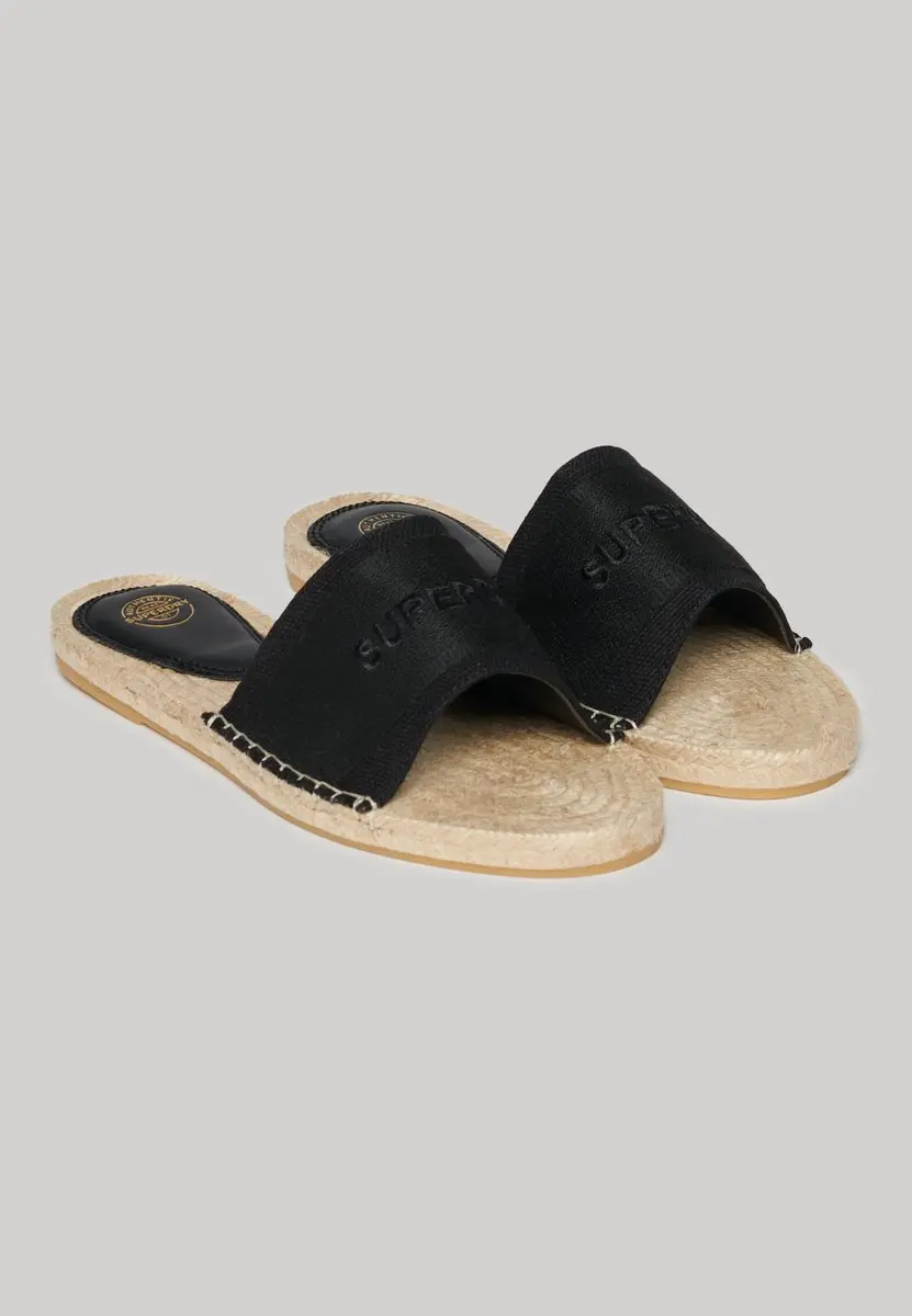 Superdry Canvas Espadrille Overlay Slippers - Dames - 6 - Zwart - afbeelding 6 van 6