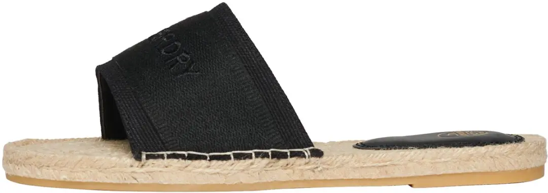 Superdry Canvas Espadrille Overlay Slippers - Dames - 6 - Zwart - afbeelding 4 van 6