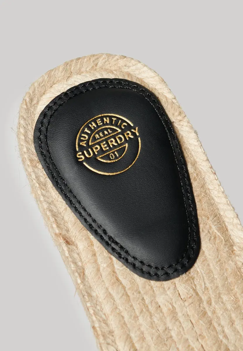 Superdry Canvas Espadrille Overlay Slippers - Dames - 6 - Zwart - afbeelding 5 van 6