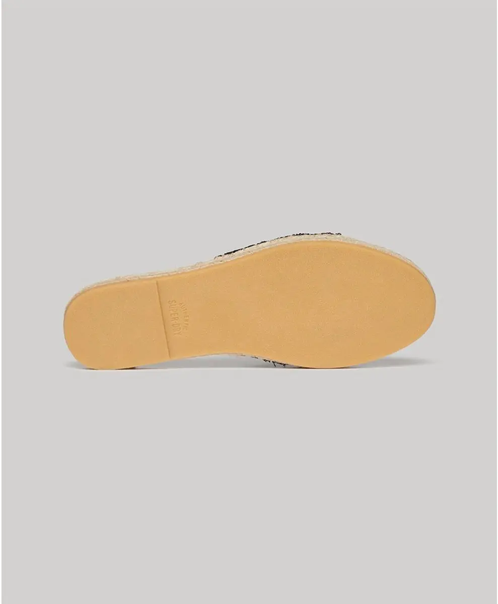 Superdry Canvas Espadrille Overlay Slippers - Dames - 6 - Zwart - afbeelding 3 van 6