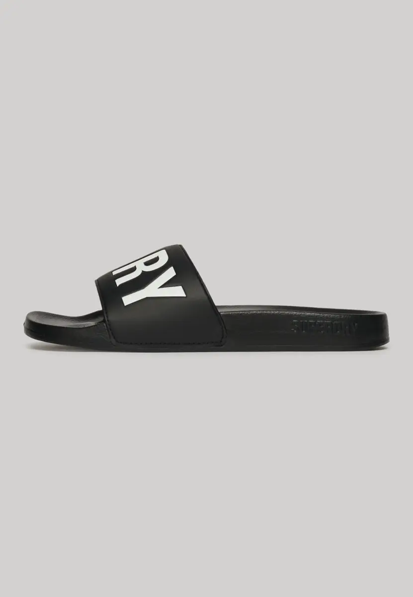 Superdry Vegan Core Badslippers Dames - Zwart/Wit - afbeelding 6 van 6