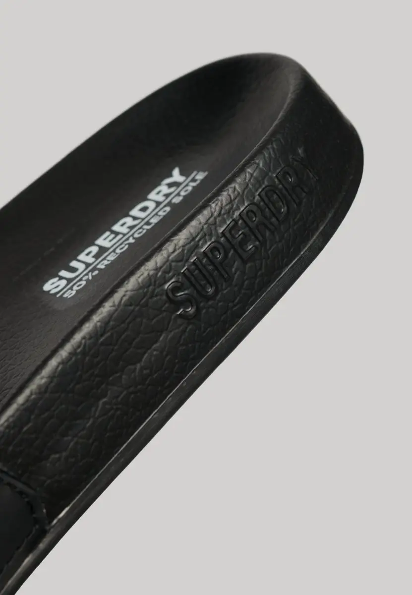 Superdry Vegan Core Badslippers Dames - Zwart/Wit - afbeelding 2 van 6