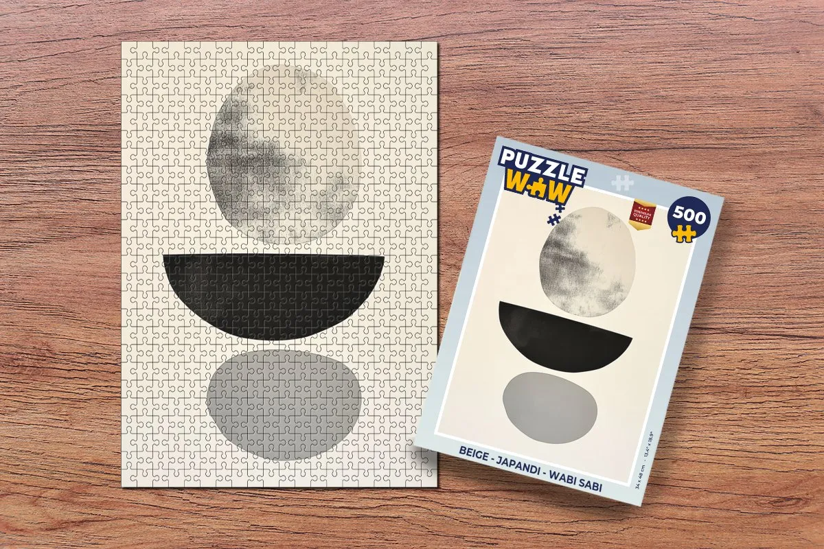 PuzzleWow Japandi Legpuzzel 500 Stuks - Beige Vormen
