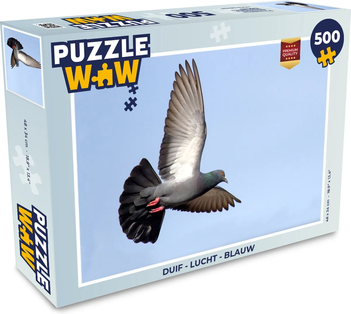 PuzzleWow Duif Lucht Legpuzzel 500 Stuks - Multicolor