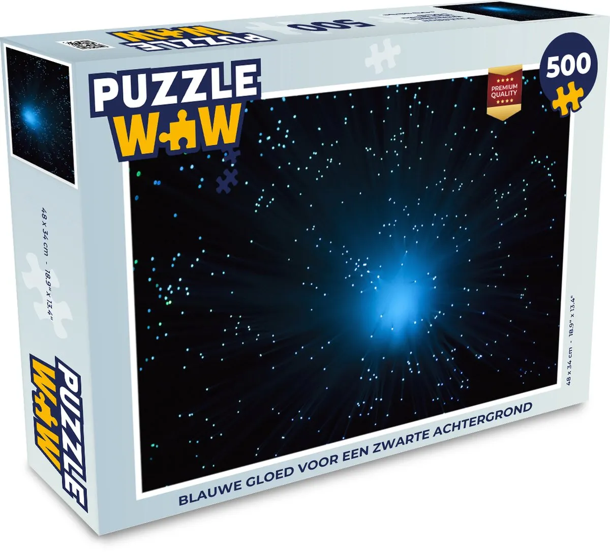PuzzleWow Legpuzzel Blauwe gloed 500 Stuks