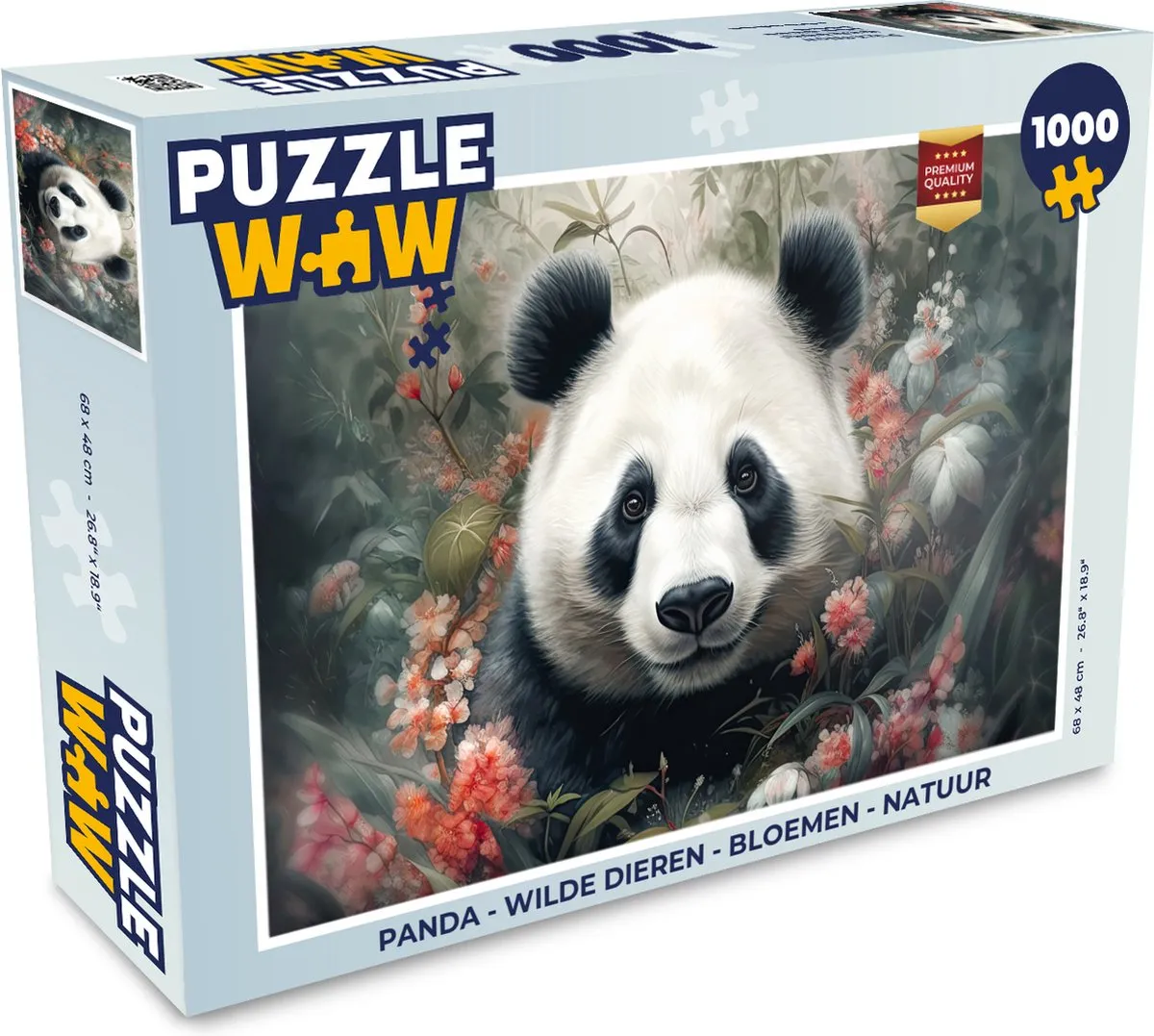 PuzzleWow Legpuzzel 1000 Stuks - Wilde Dieren Bloemen Natuur - Multicolor