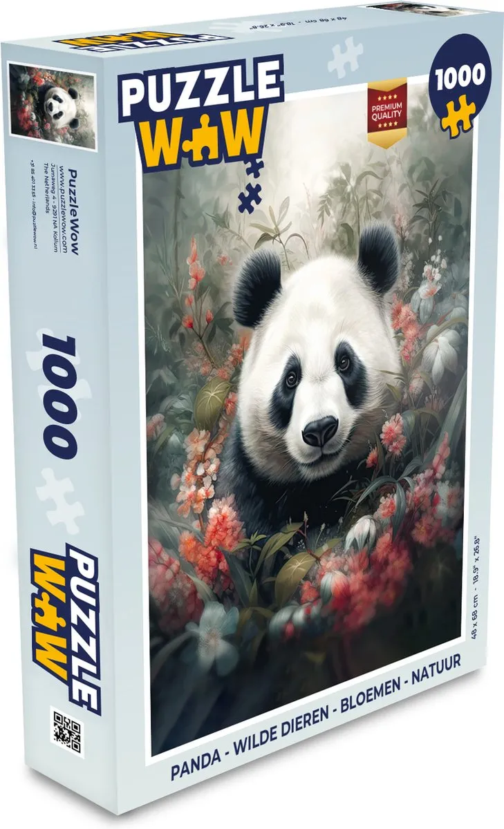 PuzzleWow Legpuzzel 1000 Stuks - Wilde Dieren Bloemen Natuur - Multicolor