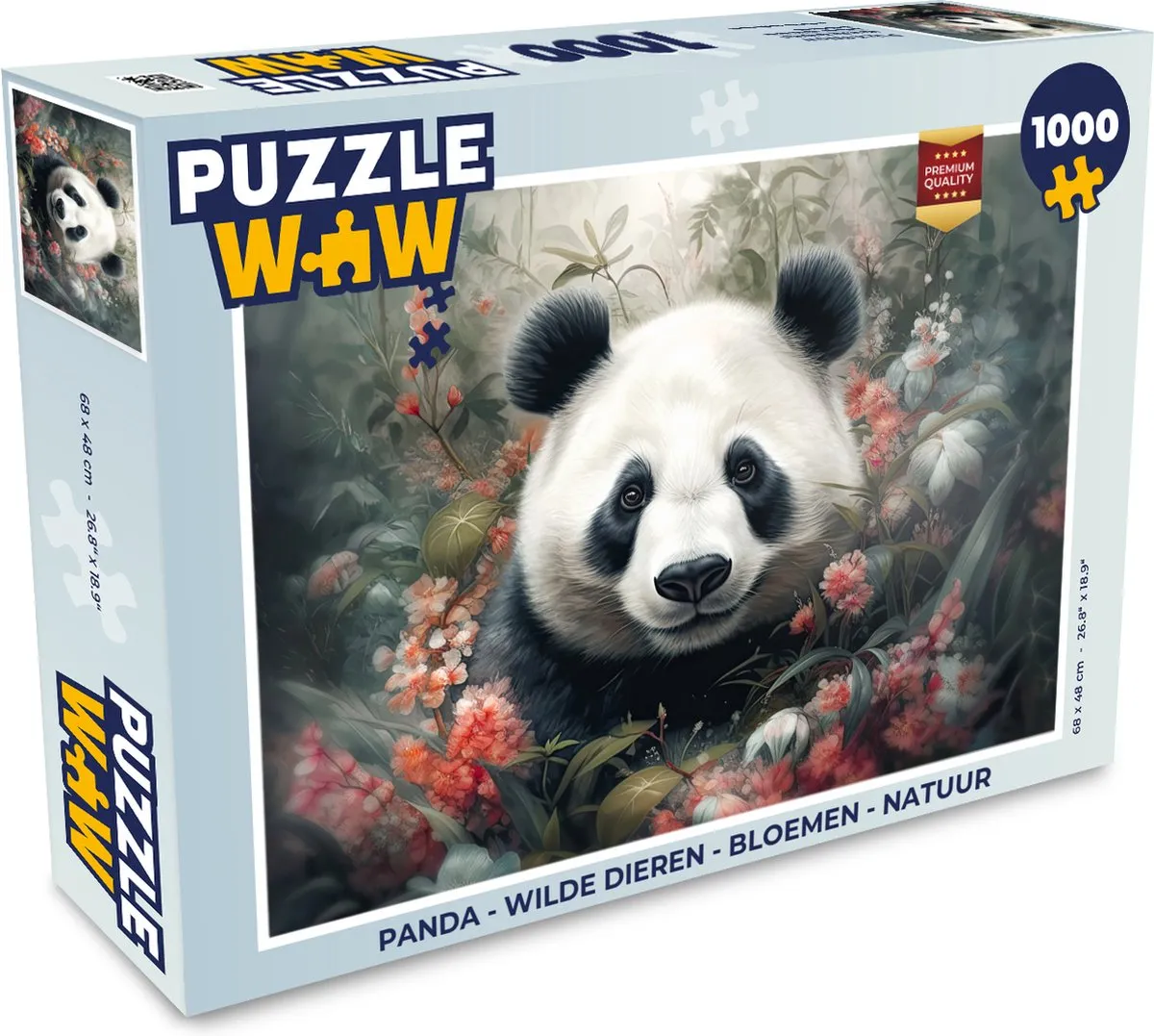 PuzzleWow Legpuzzel 1000 Stuks - Wilde Dieren Bloemen Natuur - Multicolor