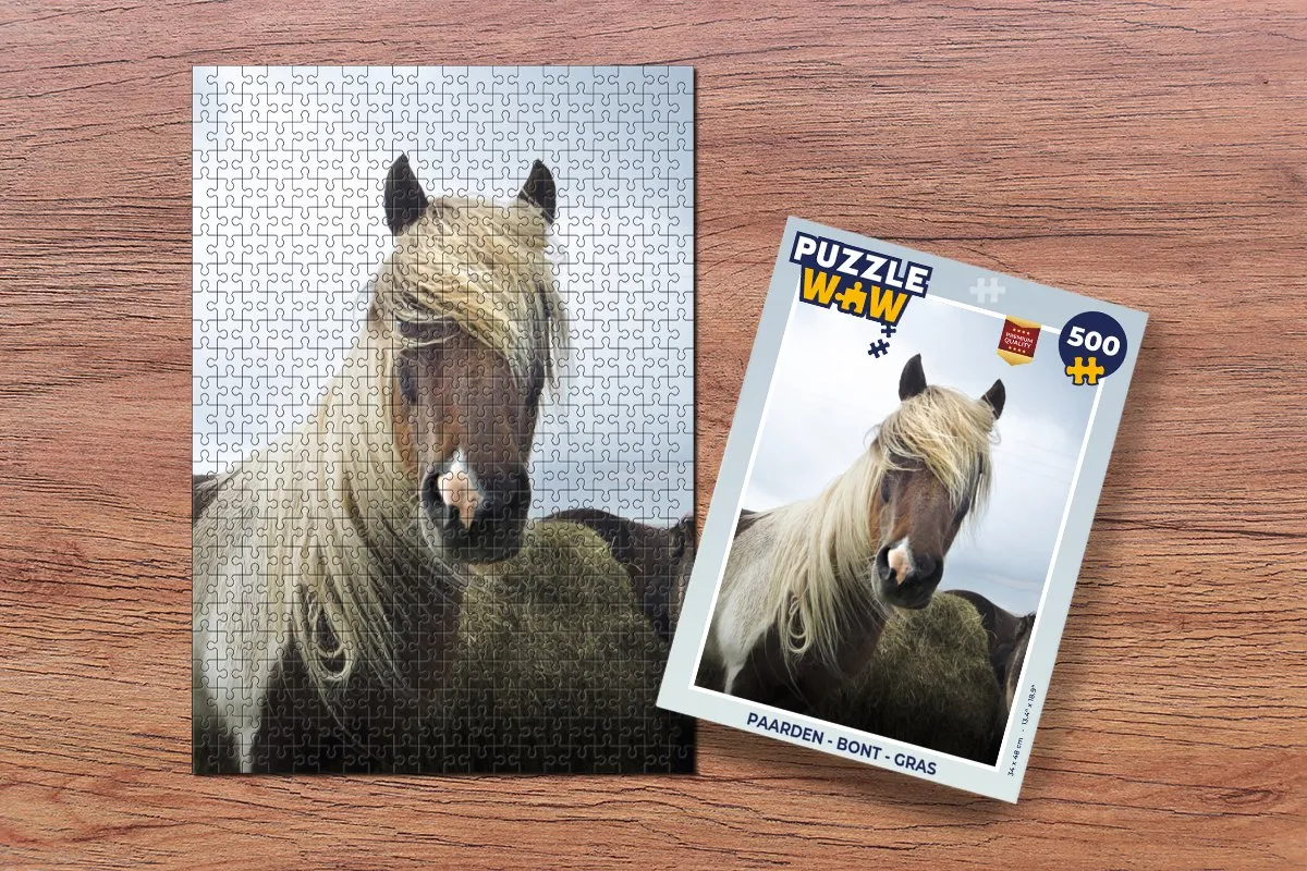 PuzzleWow Paarden Legpuzzel 500 Stuks - Multicolor