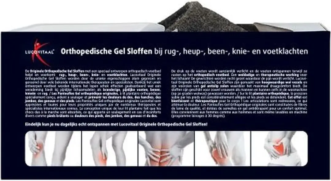Lucovitaal Orthopedische Gel Sloffen - 39/40 Zwart