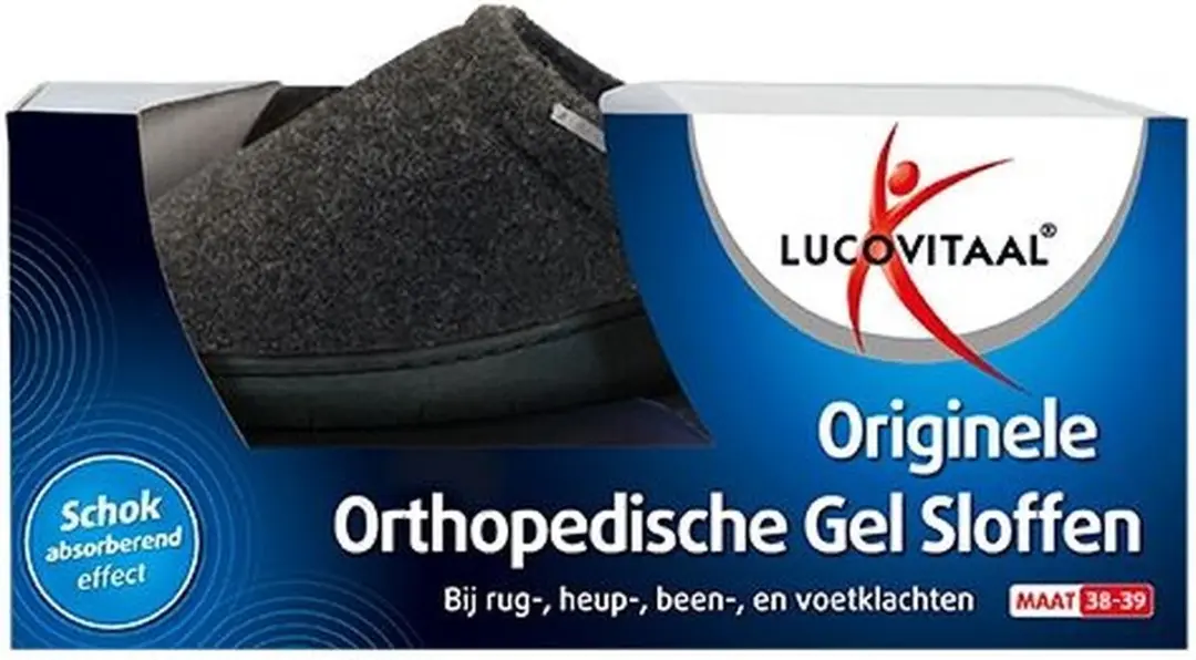 Lucovitaal Orthopedische Gel Sloffen - 39/40 Zwart
