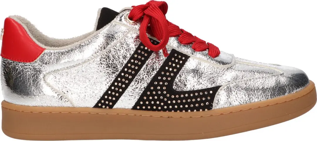 La Strada Sneaker Zilver Rood Synthetisch