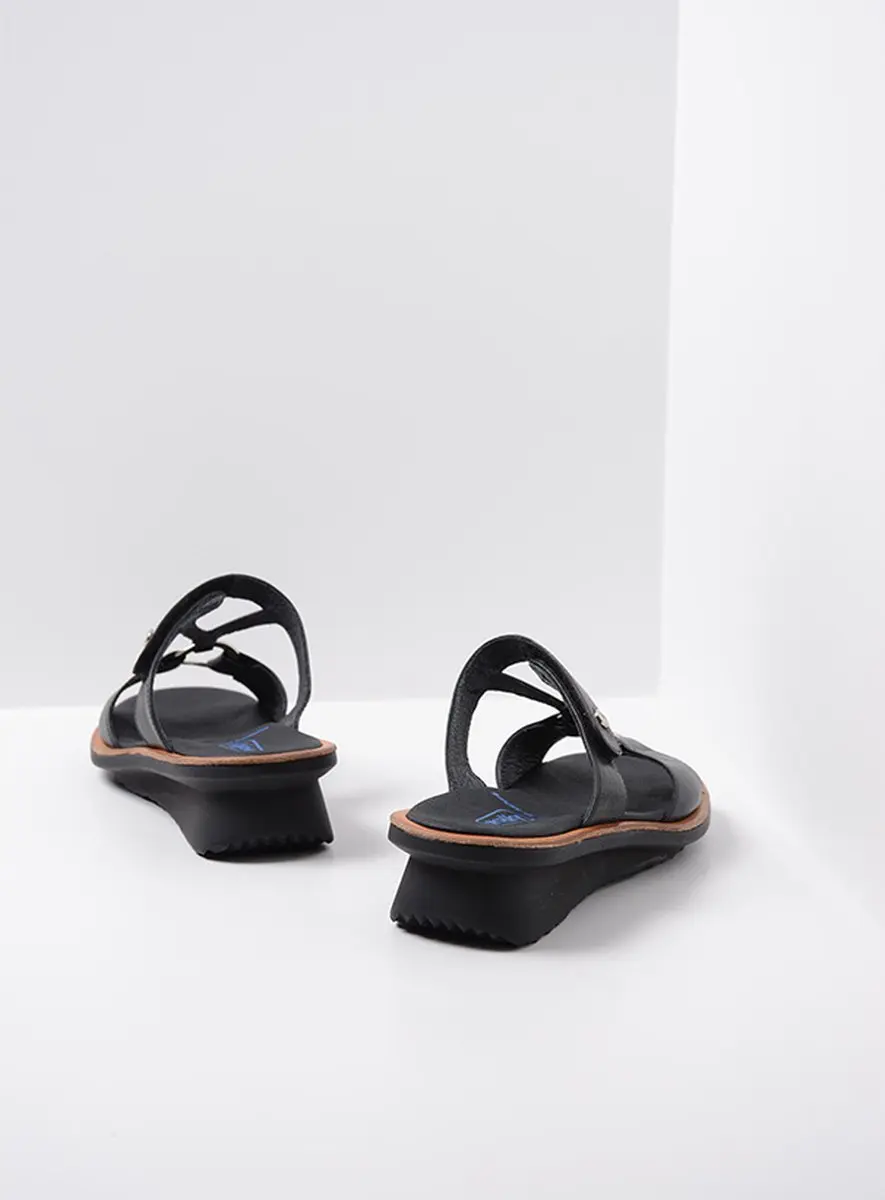 Wolky Slippers Isa zwart leer