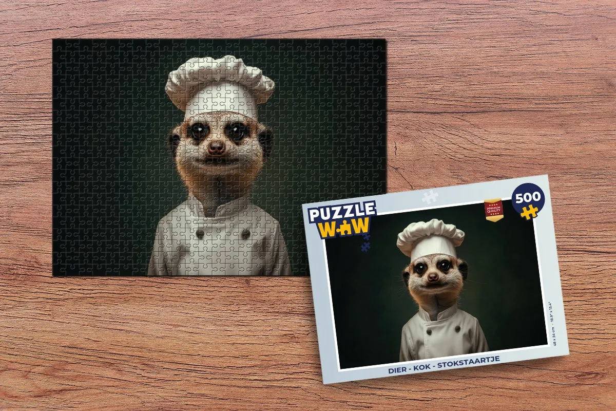 PuzzleWow Dier Kok Stokstaartje Legpuzzel 500 Stuks