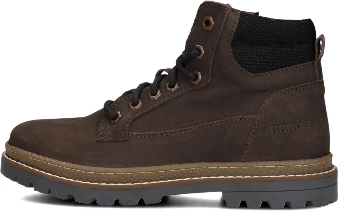 Braqeez Jongens Veterboots 425920-517 - Bruin - Leer