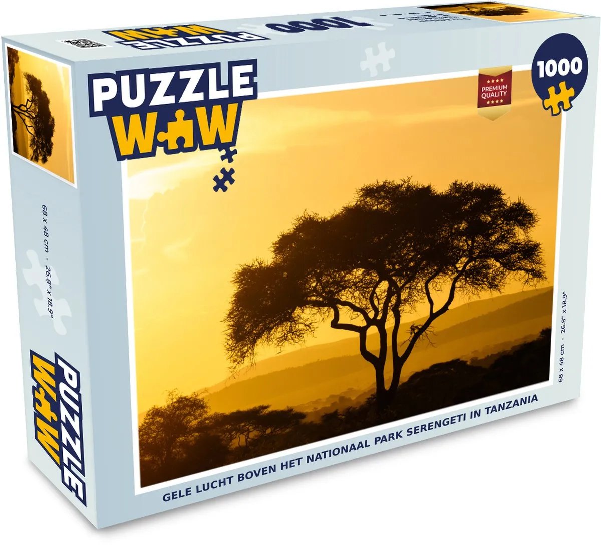 PuzzleWow Legpuzzel Serengeti Tanzania 1000 Stuks - Multicolor