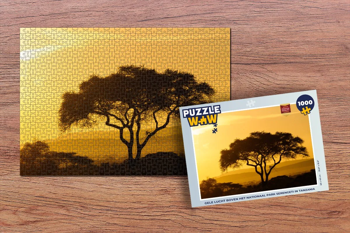 PuzzleWow Legpuzzel Serengeti Tanzania 1000 Stuks - Multicolor