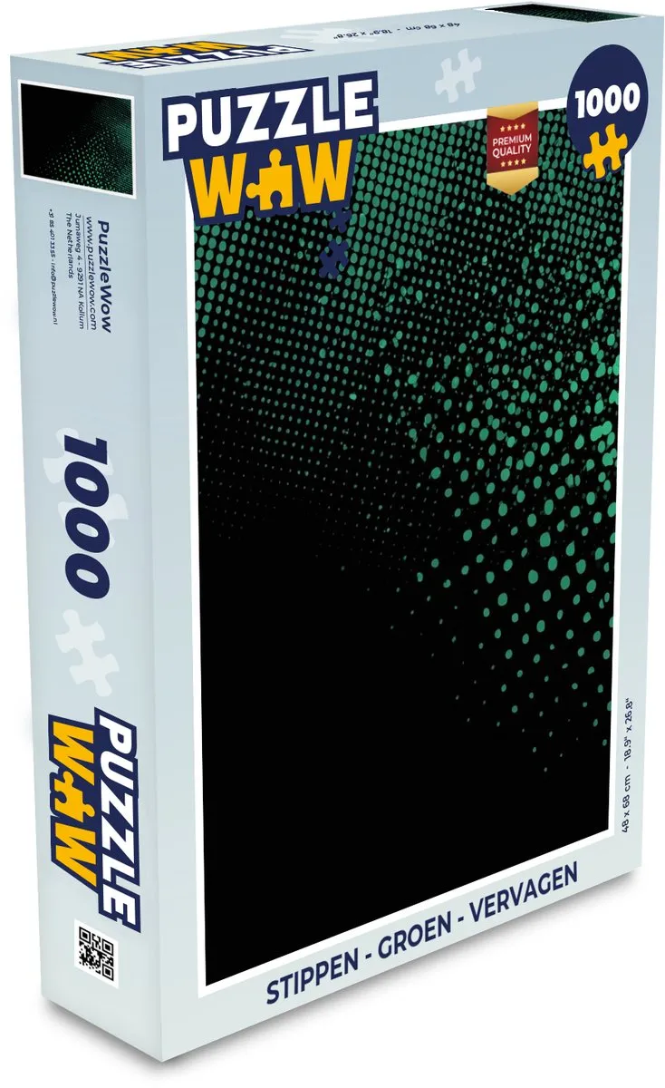PuzzleWow Stippen Groen Legpuzzel 1000 Stuks - MPN 8721374590042