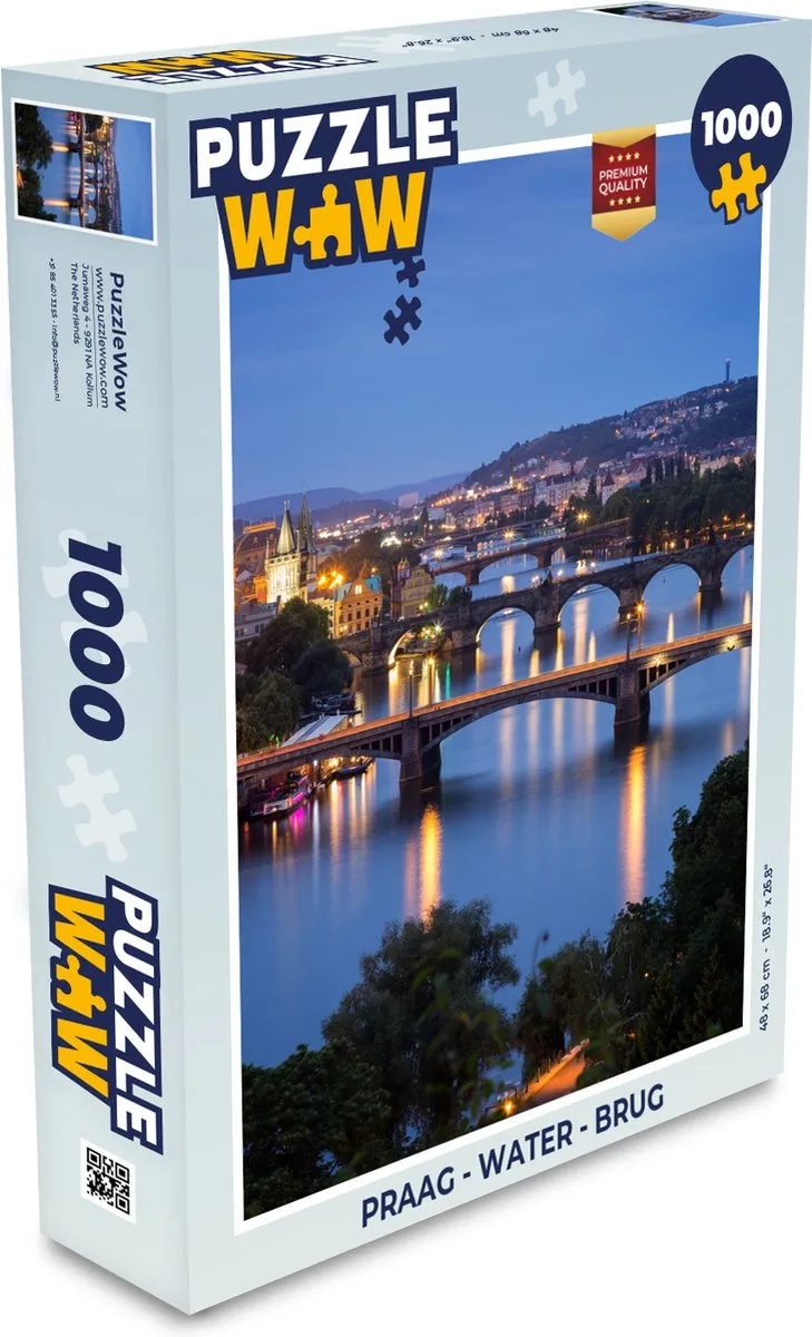 PuzzleWow Praag Water Brug Legpuzzel 1000 Stuks - Multicolor