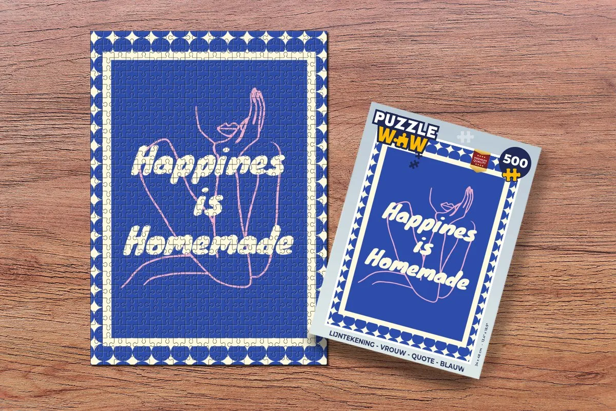 PuzzleWow Legpuzzel Vrouw Quote Blauw - 500 Stukjes