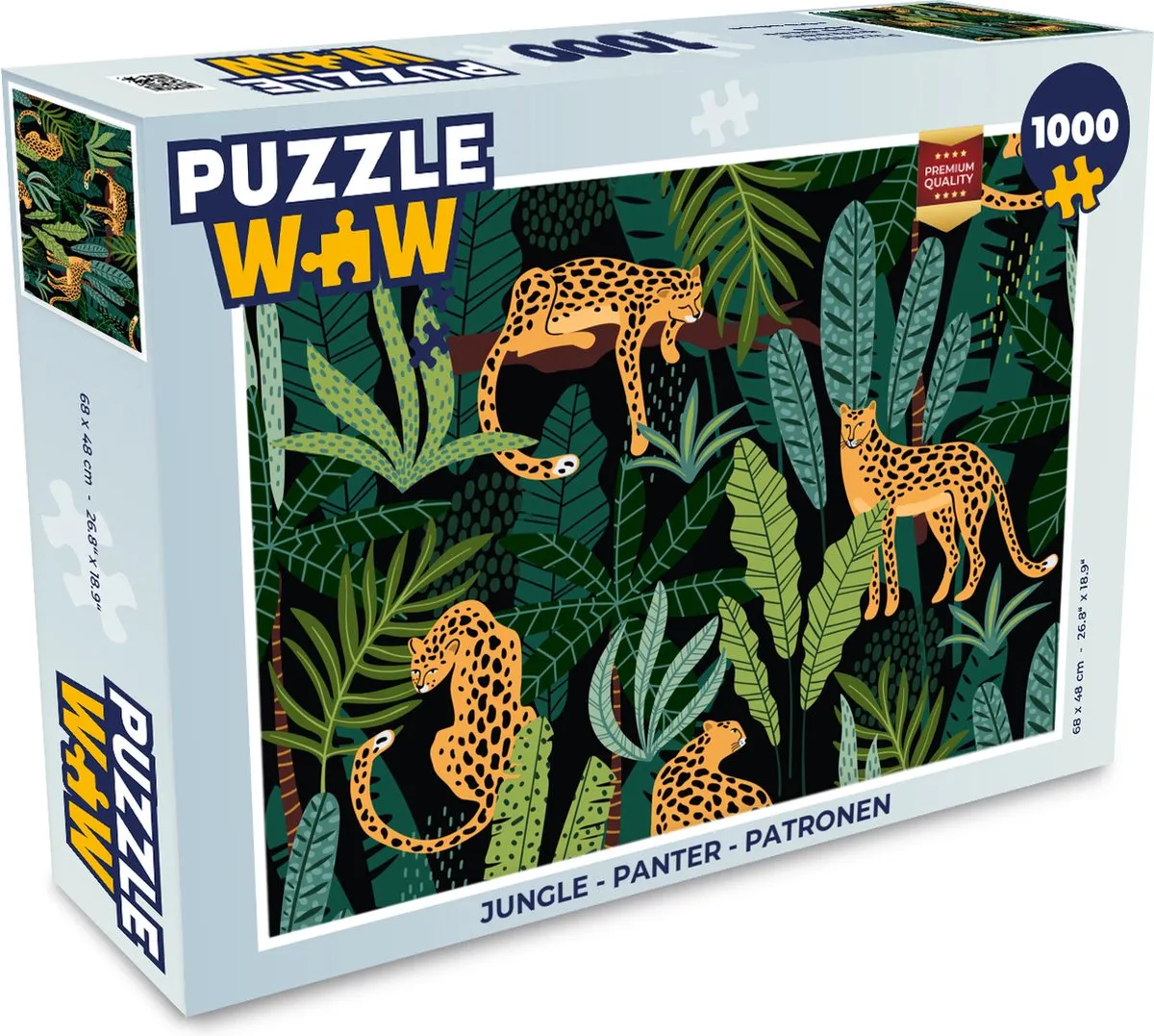 PuzzleWow Jungle Panter Legpuzzel 1000 Stuks - Multicolor