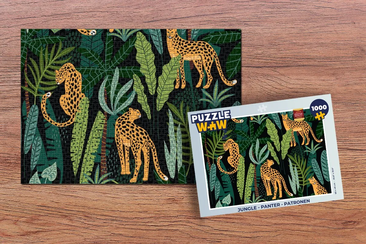 PuzzleWow Jungle Panter Legpuzzel 1000 Stuks - Multicolor