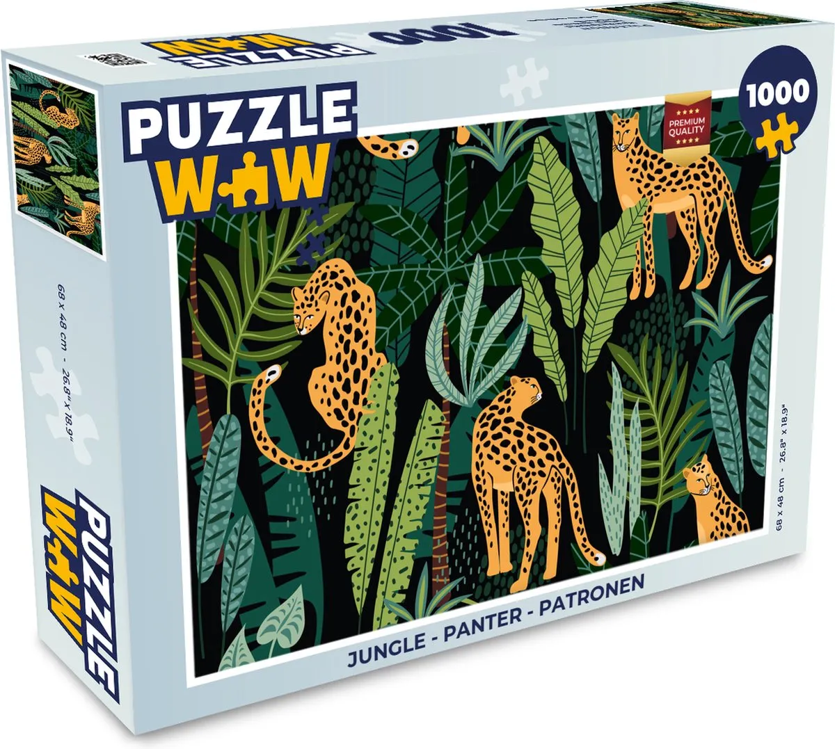 PuzzleWow Jungle Panter Legpuzzel 1000 Stuks - Multicolor