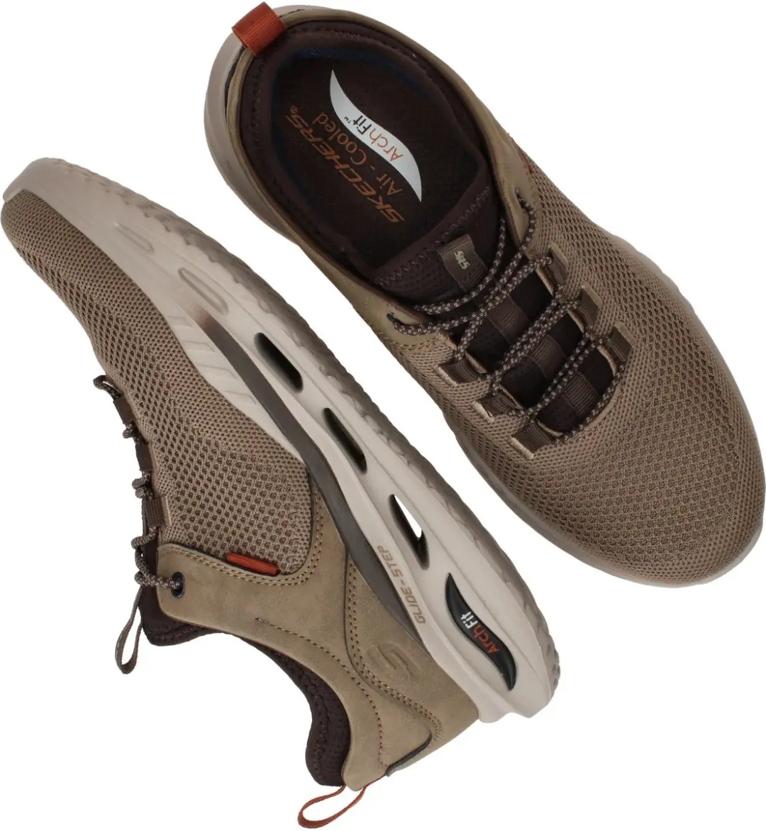 Skechers Arch Fit Orvan - Percer - Heren Instappers - Khaki - afbeelding 5 van 6