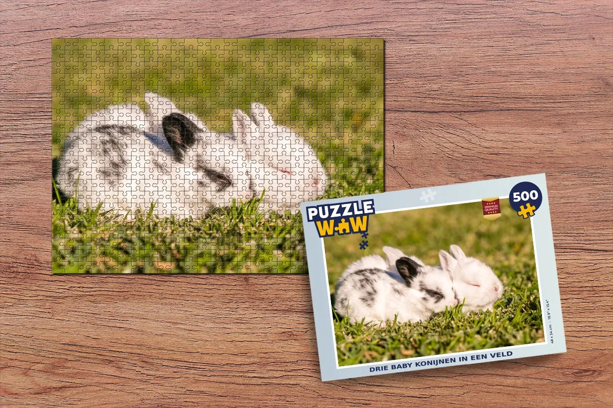 PuzzleWow Baby Konijn Legpuzzel 500 Stuks - Multicolor