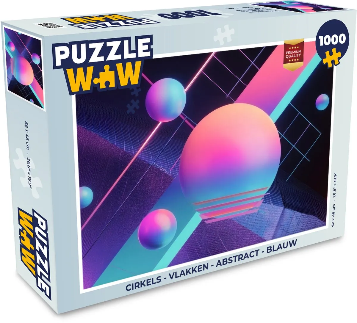 PuzzleWow Cirkels Neon Legpuzzel 1000 Stuks