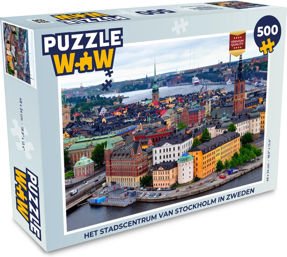 PuzzleWow Het stadscentrum van Stockholm Legpuzzel 500 Stuks