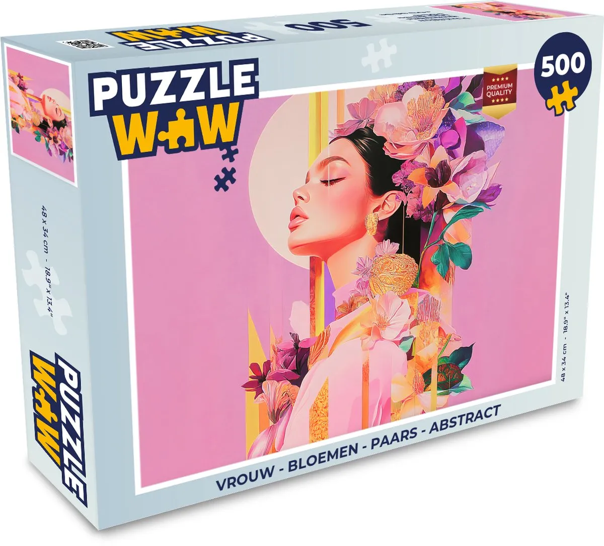 PuzzleWow Bloemen Abstract Legpuzzel 500 Stuks - Paars