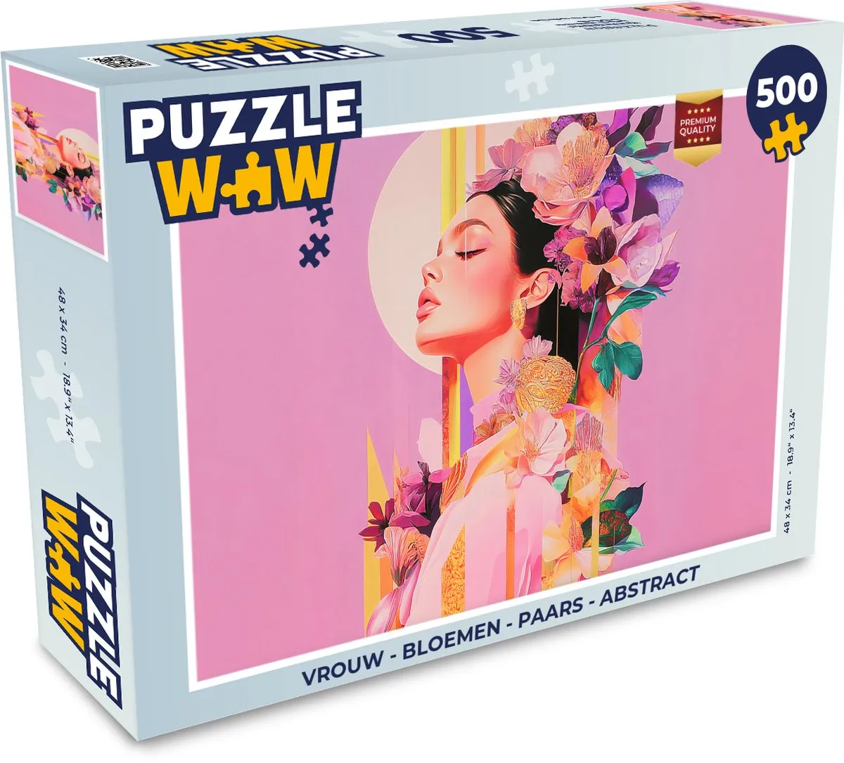 PuzzleWow Bloemen Abstract Legpuzzel 500 Stuks - Paars