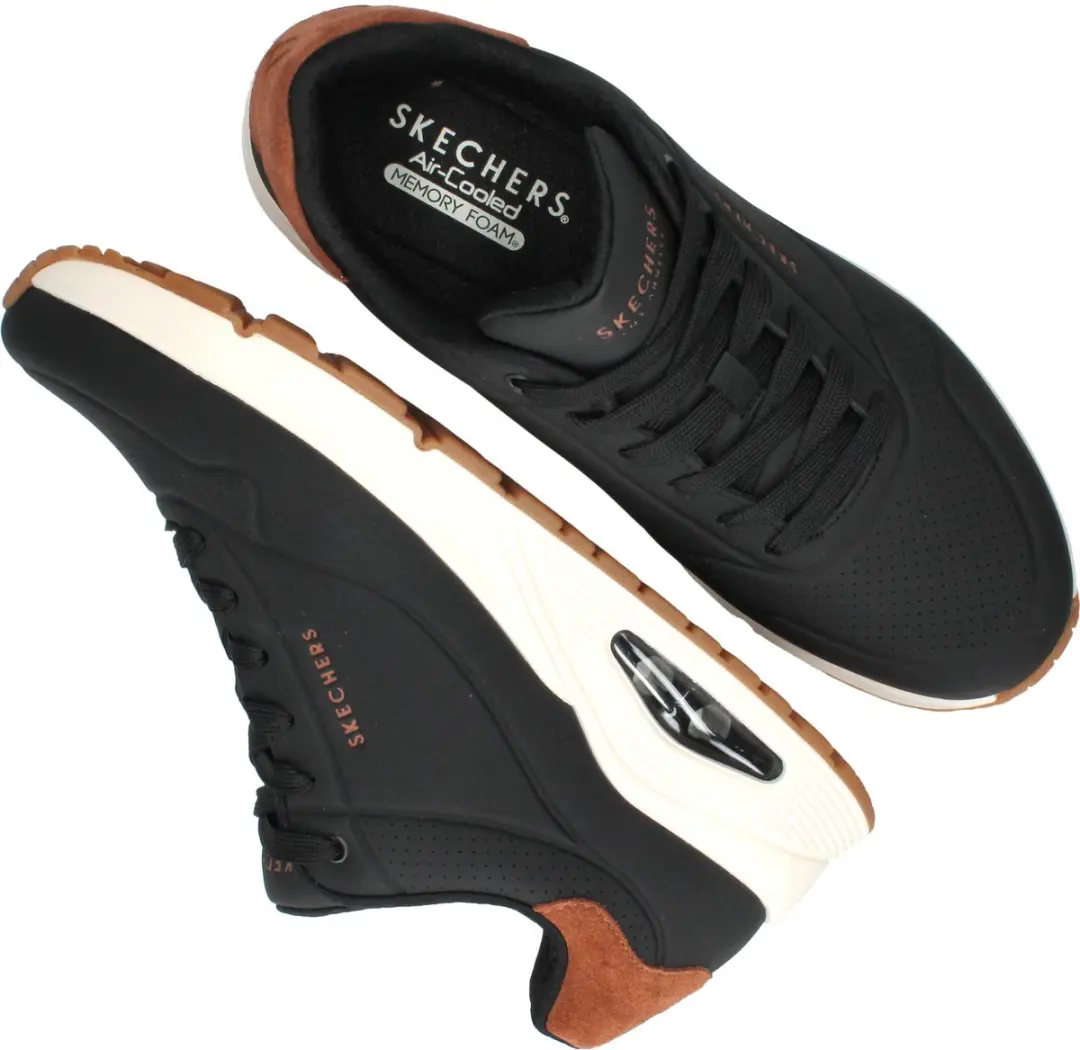 Skechers Uno Suited on Air Heren Sneakers - Zwart - afbeelding 6 van 6